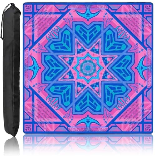Mahjong Mat,Mandala Vibrant Color Design 31.5×31.5 Inch American Mahjong Mat，Non-Slip Noise Reduction Gaming Mat for Game Night and Mahjong Gift - Image 1