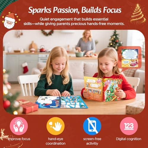 CutteeyFyry 4PCS Paint by Number Sticker Book - Christmas Crafts & Acitivity Puzzles Book for Kids Ages 4-10, Travel Toys for Road Trip & Airplane,Perfect Christmas Gifts & Basket Stuffers for Kids - Thumbnail 5