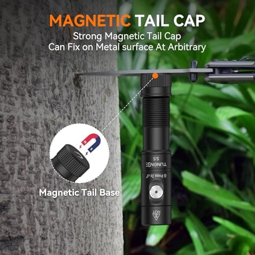 TUNENGE S5 1400 Lumens Mini Flashlight Rechargeable- Super Bright LED Pocket Light with Magnet & Clip, Red/Orange Diffuser,Small AA EDC Flashlight for Outdoor, Camping, Hiking, Emergency - Thumbnail 5