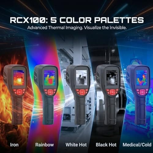 phonebus Link RCX100 Handheld Thermal Imaging Camera, 320x240 TISR Enhanced (160x120 IR), 2.8" 500-Nit Screen Infrared Imager, -4°F to 1022°F, 25Hz, Pro Tool for Home Inspection, HVAC, Electrical - Thumbnail 5