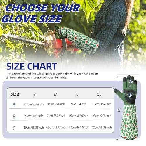 Schwer Gardening Gloves for Women, Rose Pruning Gloves with Forearm Protection, Touchscreen, Fingertip & Palm Strengthening, Breathable & Comfortable Long Garden Glove for Yard, Gardening Gifts, XL - Thumbnail 6