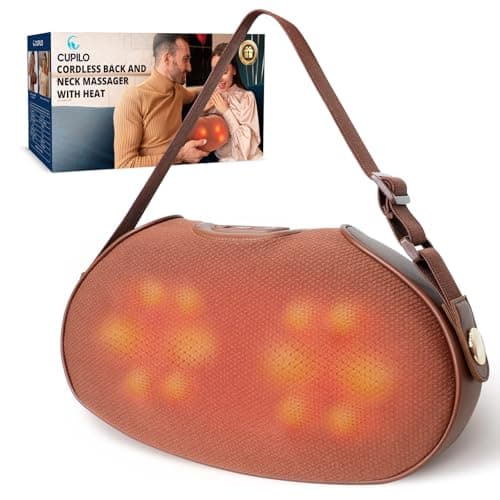 CuPiLo Shiatsu Back Massager Pillow - Gift for Women,Mom,Portable Kneading Massager for Pain Relief Deep Tissue,Cordless Back and Shoulder Pillow with Heat,Massage for Home Car Office - Image 1