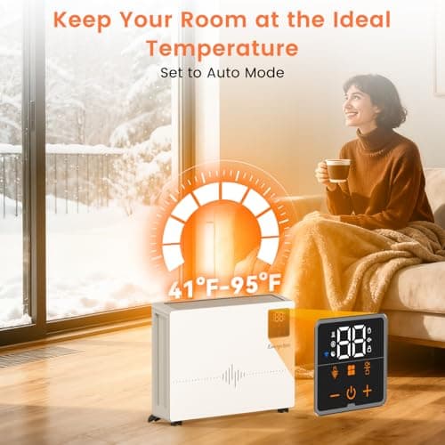 Encyclpo Smart Wall Heater with Wireless and Remote Control, 1500W Space Heaters for Indoor Use, Wall Mounted/Floor Electric Heater with Thermostat, Works with Alexa, 24H Timer,for Bedroom, Garage - Thumbnail 5