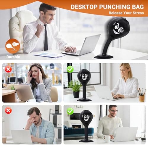 Peonyflow Stress Buster Desktop Punching Bag,Rage Bag, Fun Punching Bag,Speed Bag,for Office Table, Heavy Duty Stress Relief Ball, Desk Boxing Punch Ball, Funny Gift for Coworkers and Friends - Thumbnail 6