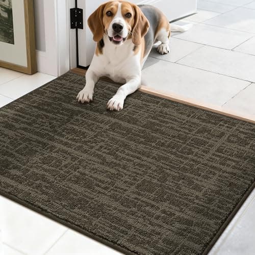 COSY HOMEER-Door-Mat,Dirt Trapper Entryway Rugs 20"x32",Non Slip Washable Entrance Mats,Absorbent Welcome Mat,Low Profile Dog Door Mats for Front Back Doomats and Wet Shoes,Brown - Image 1