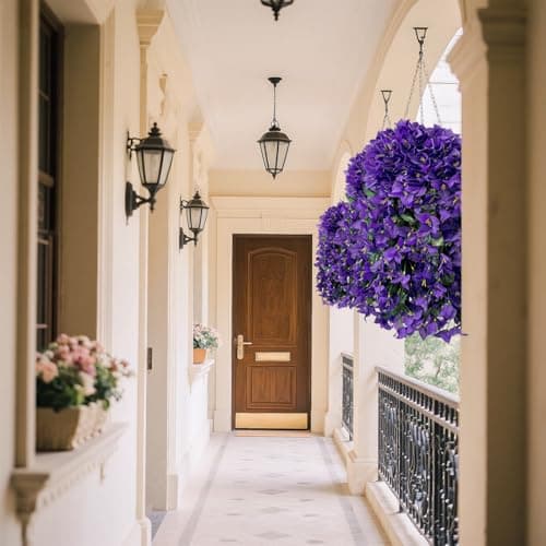 capirosa Artificial Flowers for Outdoors Fake Purple Bougainvillea Hanging Flower Decoration, 2Pcs Realistic Faux Silk Plants Long Trailing Vines, Spring Decor for Porch Patio Balcony Planter Yard - Thumbnail 6