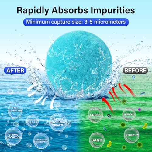 TIXANF Pool Filter Balls for Sand-Filter,Eco-Friendly Fiber Filter Media for Swimming Pool Sand Filters,3.1 Lbs Reusable Sand Filter Ball for Pool Cleaning(Equals 100 lbs Pool Filter Sand) - Thumbnail 5