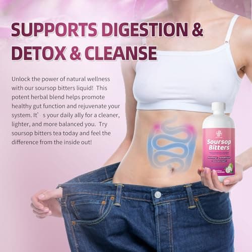 Soursop Bitters Liquid-Pure 20 Herb Guanabana Tea for Digestive Health,Gut Detox & Cleanse,Antioxidant,Immune Support with Black Seed,Moringa,Turmeric&Ashwagandha, 98% High Absorption,Non-GMO 16 fl oz - Thumbnail 5