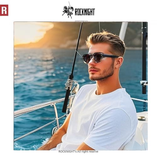 ROCKNIGHT HD Polarized Sunglasses Men UV Protection Anti Reflective Brown Gradient Sunglasses Durable Acetate Frame Travel Hiking Driving Sunglasses - Thumbnail 2