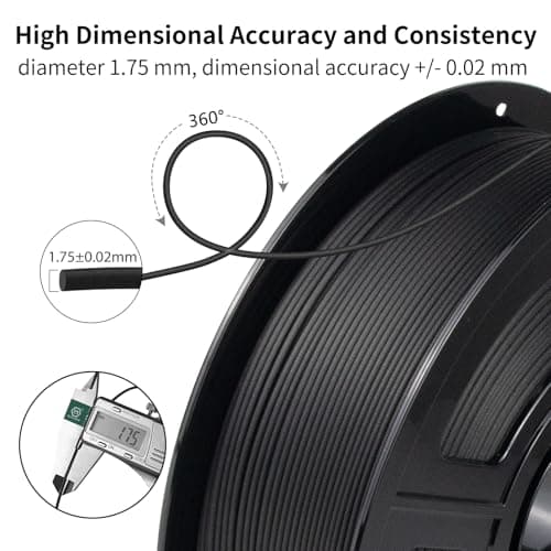 IEMAI 3kg PA6 Carbon Fiber Nylon Filament 1.75mm Matte Black, Industrial PA6-CF 3D Printer Filament with Extremely Strength & Rigidity, Abrasion & High-Temperature Resistant - Thumbnail 6
