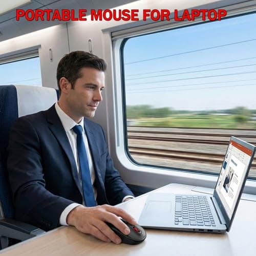 AOC Wireless Mouse, 2.4G Optical Mice with Nano Receiver, Portable Design with Textured Grip, 1600 DPI Adjustable Cordless Mouse Compatible with Notebook, PC, Laptop Black MS400 - Thumbnail 5