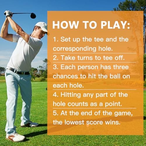 SJEhome 6 Hole Backyard Game Golf for Adults Outdoor Indoor Practice Gifts for Yard, Lawn, Park, Yard, Beach - Thumbnail 5
