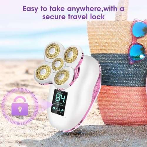 Electric Razors for Women- Waterproof & Travel Lock for 5D Rotary Shaver - Thumbnail 6