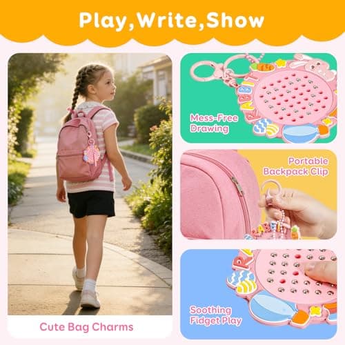 Easter Basket Essentials,Toys for Girls Age 3 4 6 7 8,Sensory Fidget LearningToy,Birthday Gift,Bunny Magnetic Drawing Board for Toddlers Kids 3+,Valentines Day,Travel Magnet Game for Airplane Car Ride - Thumbnail 5