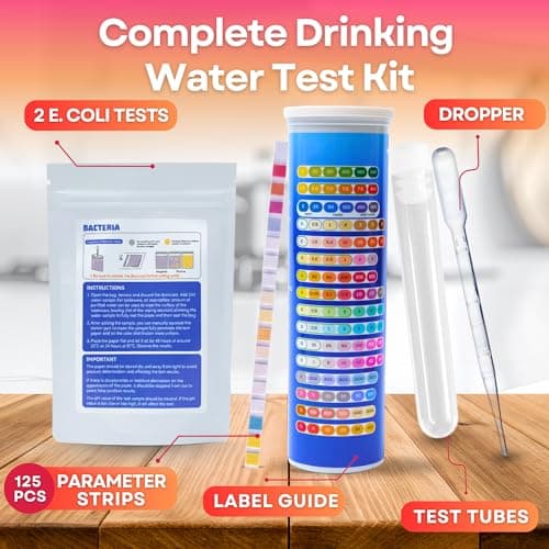 17-in-1 Drinking Water Test Kit -125 Parameters Tests Strips for Home, Tap and Well Water Quality Testing -Detects Hardness, Lead, Iron, pH, Copper, Fluoride & Chlorine-Easy Accurate Result - Thumbnail 2
