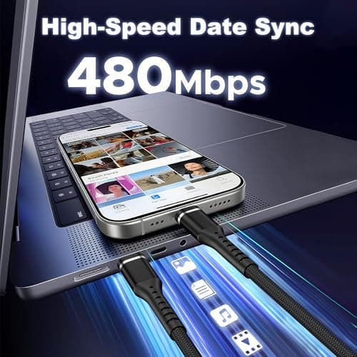 iPhone Charger Cable, 2Pack 3FT USB-C to Lightning Cable Apple MFi Certified Lightning Cable Nylon Braided Fast Charging High Speed Transfer Cord for iPhone 14 13 12 11 Pro Max Xr Xs 8 and More - Thumbnail 2