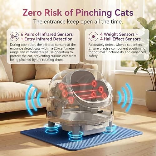 Automatic Cat Litter Box, Self-Cleaning Litter Box with Open-Top Design, 15-Layer Safety Protection System & Smart App Control, Electric Cat Litter Box with Adjustable Entry Height & Odor Control - Thumbnail 2