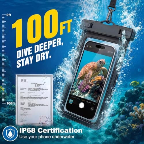PEORSEFI 4 Pack Waterproof Phone Pouch IP68, Up to 8.3", Multicolor Waterproof Cell Phone Case for iPhone 17 16 15 Pro Max Galaxy S26 Ultra Pixel, Touchscreen Underwater Photography - Thumbnail 2
