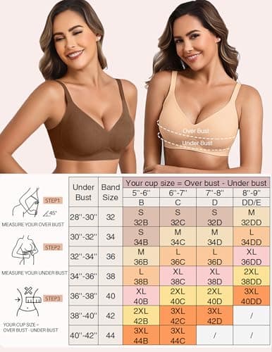 Avidlove Jelly Bras for Women with Support Wireless Pushup Lift Bralatte Back Smoothing Bra Coffee M - Thumbnail 6