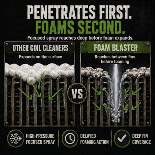 Leak Saver Foam Blaster AC Coil Cleaner for AC Unit 3-Pack | No Rinse Formula for Evaporators & Condensers | Neutral Citrus Scent - Thumbnail 4