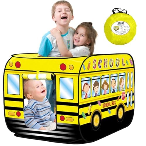 Pop Up Tent for Kids.School Bus Tent for Toddlers.Playhouses for Toddlers.Large, Easy to Organize.Birthday Gift for Girls & Boys.Can Be Played with by 2-3 Kids.Indoor Playhouse for Kids - Image 1