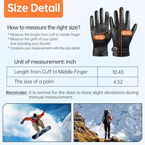Aegend Sheepskin Leather Gloves,Cross Jesus Faith Christmas Gift-Thermal Winter Glove Warm Lining Full Hand Touchscreen/Black - Thumbnail 5