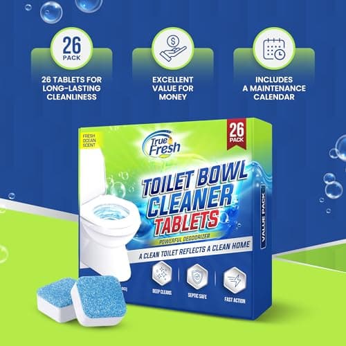 True Fresh Toilet Bowl Cleaner Tablets 26 Pack – Deodorizer & Septic Safe – Deep Cleaning, Odor Eliminator, Stain Remover for Long-Lasting Freshness – Fresh Ocean Scent - Thumbnail 6