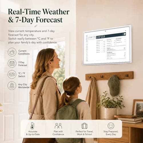 SCREENOVATE 10.1" Digital Wall Planner Alternative, Smart Touchscreen Family Calendar, Auto-Sync with iCloud/Google/Outlook, Chore Chart, Meal Planner for Desk or Shelf Use - Thumbnail 6