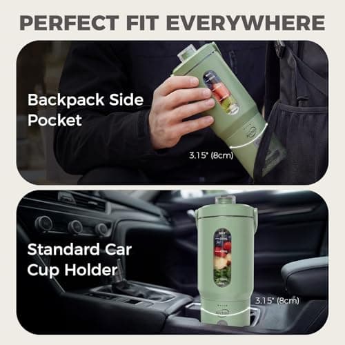 Portable Blender Shakes & Smoothies, Small Personal Blender, Green - Thumbnail 5