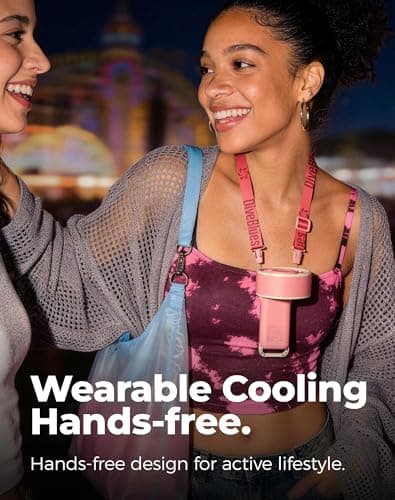 Diveblues Portable Turbo Fan, Pink Travel Fan, Wearable Neck Fan - Thumbnail 6