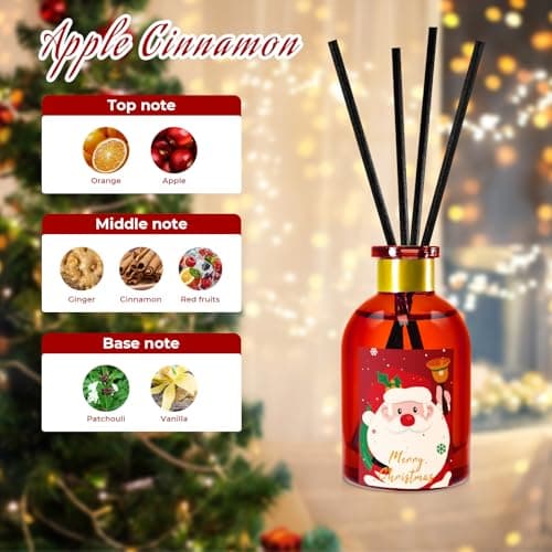 STRN Christmas Reed Diffuser, Fragrance Diffuser Festive Aromas for Home, Reed Diffuser Set with Reed Diffuser Sticks, Long-Lasting Holiday Scents 5.1fl oz (150ml) - 3 Pack - Thumbnail 2