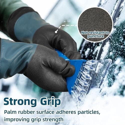 Schwer 100% Waterproof Winter Work Gloves, Long Freezer Glove with Water-based PU Coating, Ultimate Warmth, Non-Slip, Thermal Glove for Outdoor Activities & Daily Work, Hiking, Camping, Washing, L - Thumbnail 4