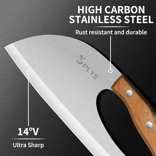 Plys Kitchen Meat Cleaver Knife - Unique Effort Saving Ergonomic Knife Professional Stainless Steel Chef Cooking Knives for Cutting Meat Vegetable Father Mother - Thumbnail 3