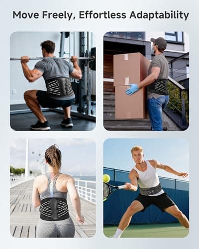 KineApex Back Brace for Lower Back Pain - Wide Lumbar Panel, 7 Stays & 3D Triangle Pad, Breathable Back Support Belt for Men Women for Work, Sciatica, Scoliosis, Herniated Disc Fits 35.5-39.4" Size L - Thumbnail 2