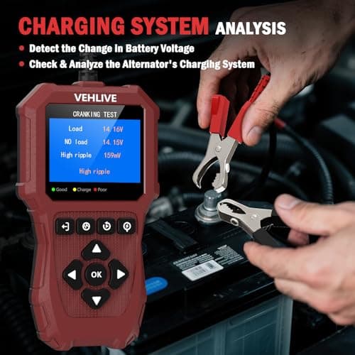 Car Battery Tester 6V 12V 24V with Lithium Battery Testing, BT911 5-3000CCA Automotive 12V&24V Dual Circuit Testing, Load/Alternator Tester, Charging Cranking System Tester for All Car Motorcycle Boat - Thumbnail 5