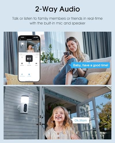 ANRAN Solar Security Cameras Wireless Outdoor with Light,2K Porch Floodlight Camera with Color Night Vision & AI Motion Detection,2-Way Talk Spotlight Siren Alarm,Compatible with Alexa - Thumbnail 6