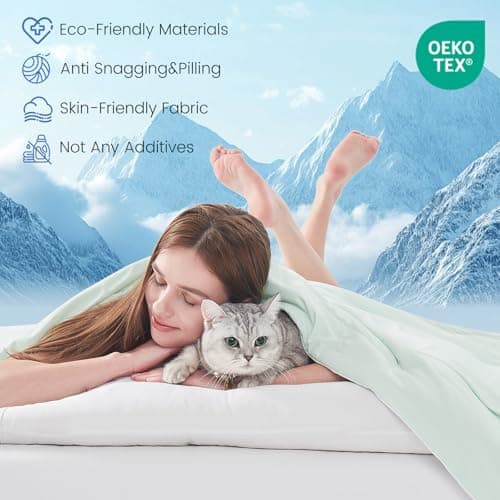 Topcee Cooling Comforter 90"x90"-Cooling Blanket Everlasting Cold Touch for Hot Sleepers-Q-max 0.35 Double-Sided Lightweight Design Summer Ice Blanket for Night Sweats-Grey Queen - Thumbnail 6