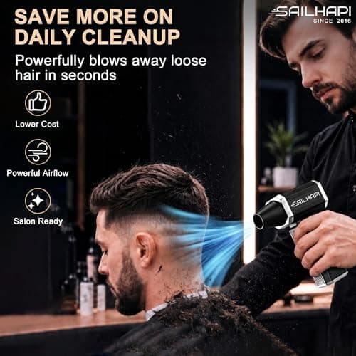 SAILHAPI Powerful Air Duster, Rechargeable Air Blower, Barber Turbo Fan - Thumbnail 4