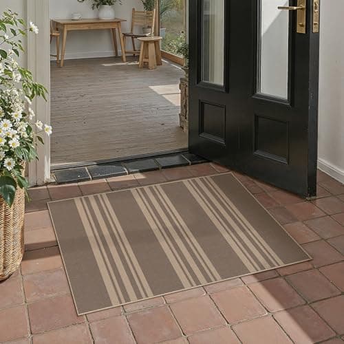 PureCozy Striped Easy Jute Rug 2x3 Nature Entryway Carpet Washable Non Slip Door Mat Farmhouse Neutral Non Shedding Entry Small Indoor Outdoor Rug for Kitchen Bedroom Mudroom Bathroom - Thumbnail 4