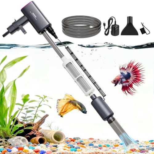 36W Cordless Electric Aquarium Gravel Cleaner: Rechargeable Fish Tank Cleaner with 4 Adjustable Suction, Anti-Clog for Debris Clean & Sand Washing,650GPH Automatic Water Changer for Small/Large Tank - Image 1