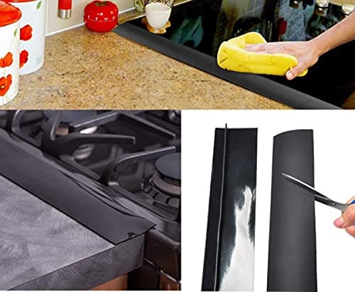Silicone Kitchen Stove Gap Covers, Kitchen Counter Gap Anti-Slip Non-Tacky Filler Seals Spills Between Counter, Stovetop, Oven, Washer, heat-resistant，Set of 2 (21Inches, Translucent) by liboyixi - Thumbnail 4