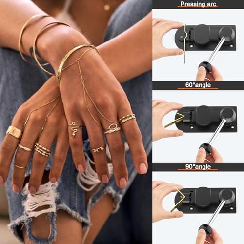 GAXPAK Ring Bender Tool Ring Bending Tool, Spoon Rings Maker Machine Jewelry Making Kit with Nylon Dies, Complete Rings Bending Tool Set Measuring Kit Making - Thumbnail 4