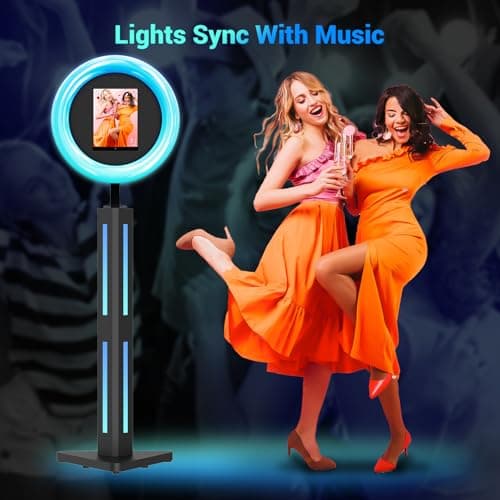 Photo Booth Compatible with Ipad 12.9in 11in 10.9in 10.2in, Photo Booth Machine with ChackTok PhotoBooth VIP Member, Ring Light, Selfie Photo Booth for Parties,Wedding and Events - Thumbnail 3