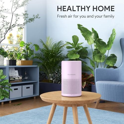 FULMINARE Air Purifiers for Home Bedroom H13 HEPA Air Purifier, 3 Speeds, Timer, 24dB, Small Mini Air Purifier with Night Light, Purple - Thumbnail 2