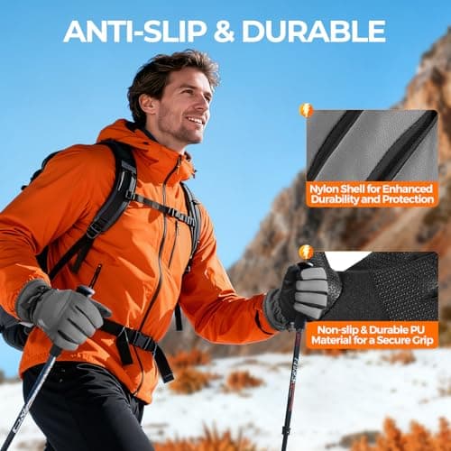 rivmount 3M Warm Winter Gloves, Cold Weather for Men Women, Thermal Touchscreen Anti-Slip Windproof, for Cycling Running Working Hiking Skiing Daily Life Outdoor Activities - Thumbnail 4