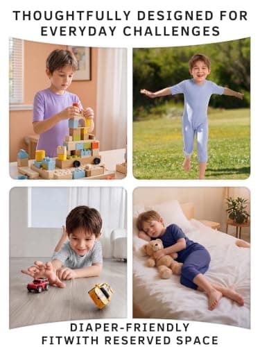 Anti-Removal Adaptive Bodysuit, Back-Zip One-Piece Care Jumpsuit, Tear-Resistant & Soft Stretch Fabric for Daily Support (Purple, 7-8) - Thumbnail 6