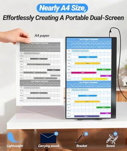 Ingnok Portable Monitor, Ultra Slim 15.6 Inch FHD IPS Laptop Screen Extender with Adjustable Stand, USB C Compatible, Ideal for Travel and Office - Thumbnail 2
