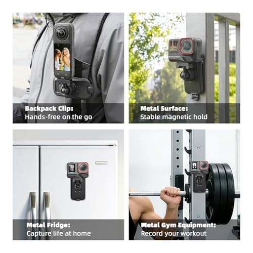 BRDRC Magnetic Backpack Mount for Insta360 X5 Ace Pro 2, Quick Release Magnet Mount Bag Strap Anti-Slip Shoulder Clip Belt for Insta 360 X5 X4 Air Ace Pro 2 Accessories - Thumbnail 5