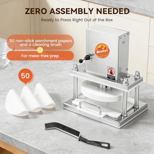 Newhai 8.6” Electric Pizza Dough Press Machine Commercial Dough Roller Sheeter Stainless Steel Pastry Bread Press Forming Processor for Bakery Home Restaurant Use - Thumbnail 5