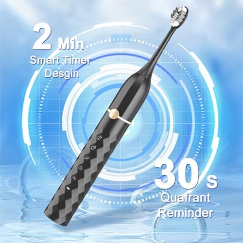 Seapeoa Electric Toothbrush Set, Equipped with 10 Brush Heads and Travel case, IPX8 Waterproof, 2-Minute Timer, 42000 high-Frequency Vibrations, 5 Modes, The First Choice for Gift Giving - Thumbnail 4